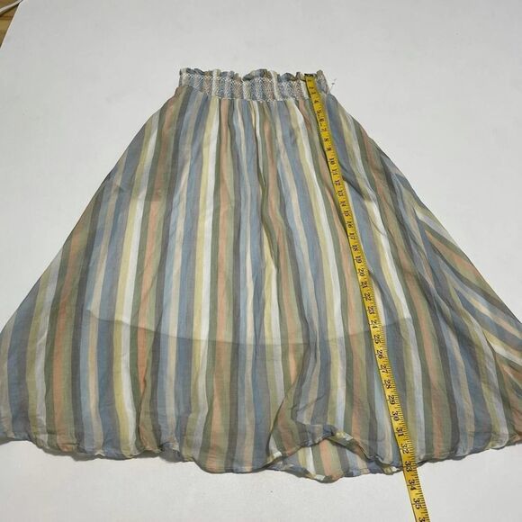Mix‎ Nouveau Striped Peasant Skirt White Medium - Picture 7 of 9